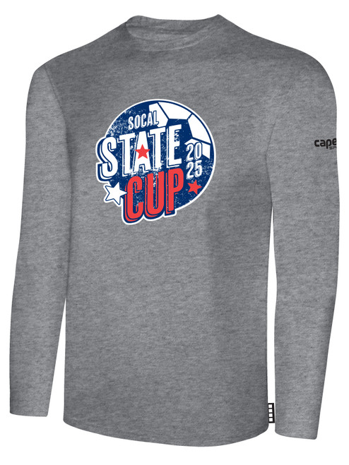 SOCAL STATE CUP BASICS LONG SLEEVE TEE SHIRT LIGHT HEATHER GREY BLACK