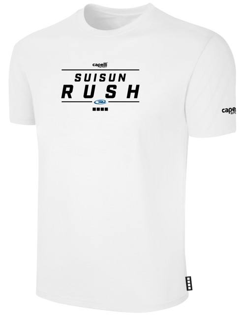 SUISUN RUSH  SHORT SLEEVE COTTON T-SHIRT WHITE BLACK