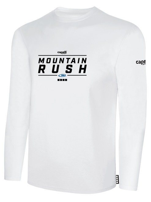 MOUNTAIN RUSH  LONG SLEEVE COTTON T-SHIRT WHITE BLACK