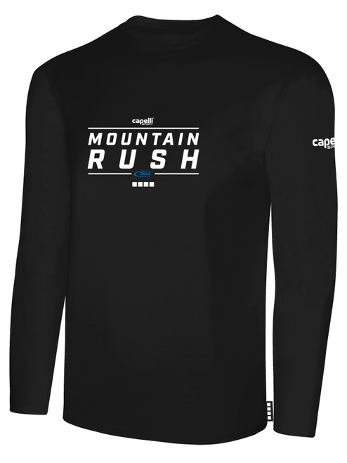 MOUNTAIN RUSH  LONG SLEEVE COTTON T-SHIRT BLACK WHITE