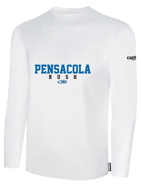 PFC  RUSH  LONG SLEEVE   COTTON T-SHIRT CREST ON WEARERS CENTER CHEST WHITE BLACK