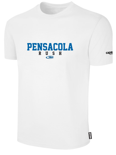 PFC  RUSH  SHORT   SLEEVE COTTON T-SHIRT CREST ON WEARERS CENTER CHEST WHITE BLACK