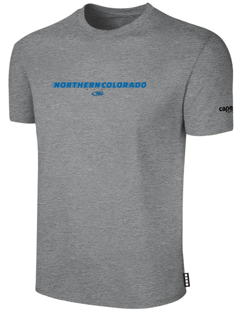 NORCO RUSH  SHORT SLEEVE COTTON T-SHIRT CREST ON WEARERS CENTER CHEST  LIGHT HEATHER GREY BLACK