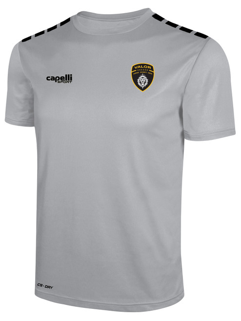 VALOR SOCCER PREMIER AND SELECT TEAM JERSEY LIGHT HEATHER GREY BLACK -KIT