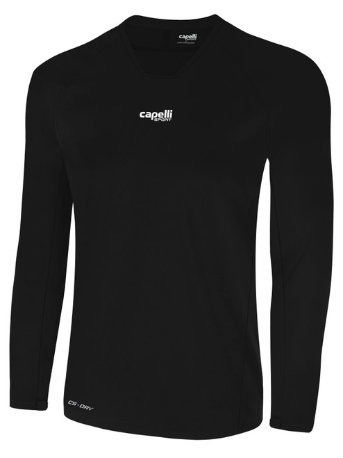 VALOR SOCCER PREMIER AND SELECT GAME DAY LONG SLEEVE TOP BLACK WHITE