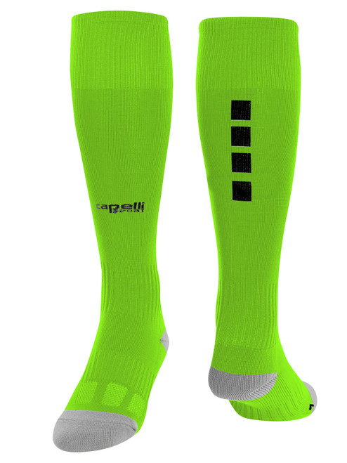 BEAVER COUNTY UNITED 4 CUBE MATCH SOCKS NEON GREEN BLACK
