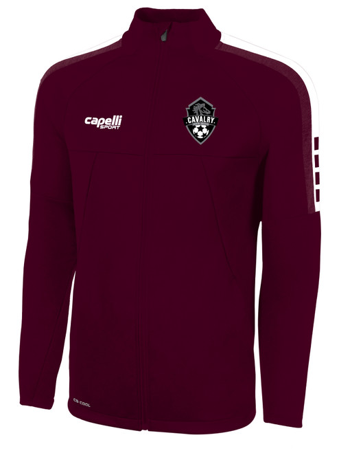 CAVALRY YOUTH  SOCCER MADISON TRAINING JACKET MAROON WHITE