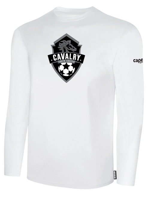CAVALRY YOUTH SOCCER BASICS COTTON LONG SLEEVE T-SHIRT WHITE BLACK