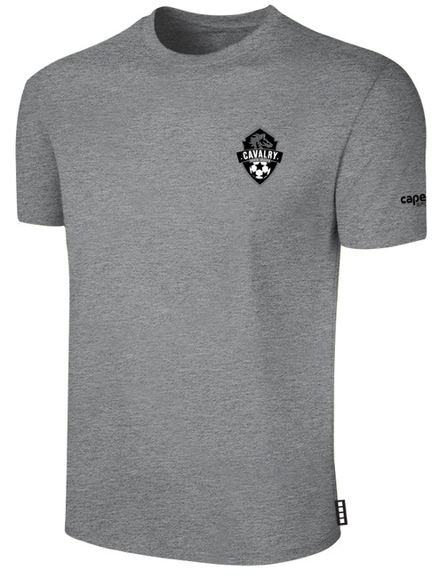 CAVALRY  YOUTH SOCCER BASICS COTTON SHORT SLEEVE T-SHIRT LIGHT HEATHER GREY BLACK