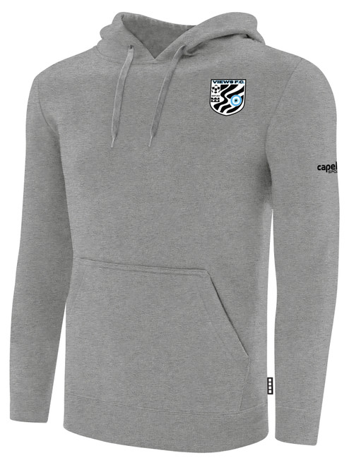 VIEWS FC BASICS FLEECE PULLOVER HOODIE LIGHT HEATHER  GREY BLACK