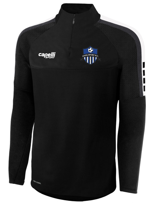 NAPA SPORTS SC MADISON 1/4 ZIP TECHNICAL TRAINING TOP BLACK WHITE