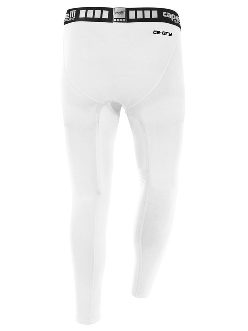 NAPA SPORTS SC CAPELLI SPORT BOYS & MEN'S FULL LENGTH WARM PERFOMANCE TIGHTS WHITE
