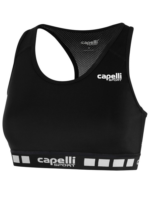 NAPA SPORTS SC CAPELLI SPORT GIRLS & WOMEN'S SPORTS BRA BLACK WHITE