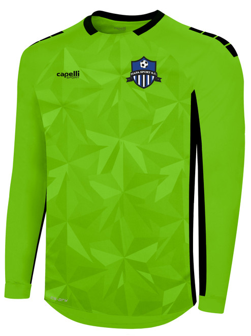 NAPA SPORTS SC PITCH STAR LONG SLEEVE GOALKEEPER JERSEY WITHOUT PADDING NEON GREEN BLACK