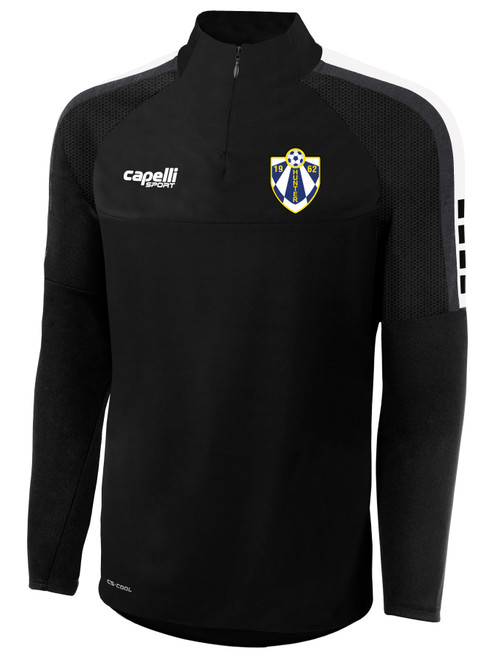 HUNTER SC MADISON 1/4 ZIP TECHNICAL TOP BLACK WHITE