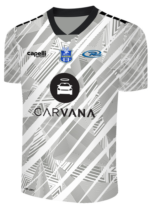 PLANTATION RUSH BROOKLYN II RUSH SOCCER SCATTERED  SHARDE SHORT SLEEVE MATCH JERSEY WHITE PROMO GREY BLACK