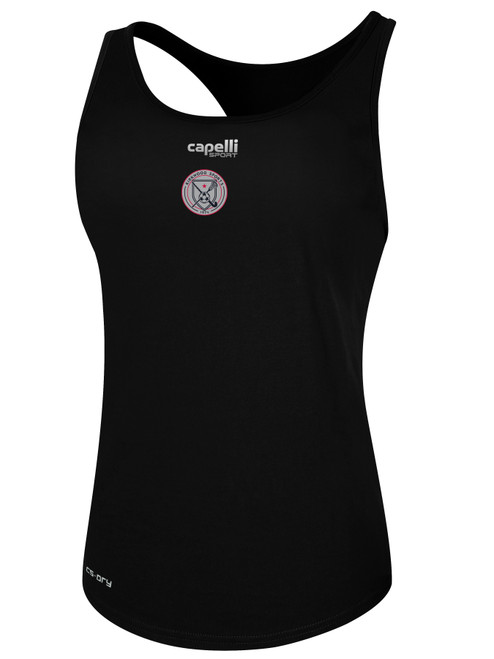 KIRKWOOD SC BASICS RACER BACK TANK CREST ON WEARER'S CENTER CHEST BLACK