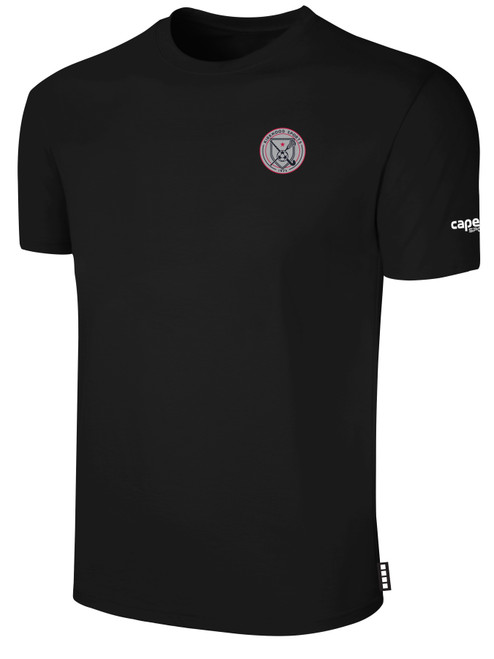 KIRKWOOD SC BASICS COTTON SHORT SLEEVE T-SHIRT CREST ON WEARER'S LEFT CHEST BLACK WHITE