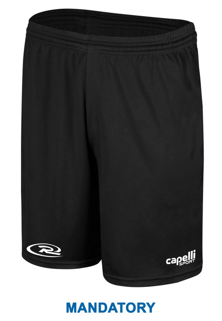 PLANTATION RUSH SOCCER TEAM MATCH SHORTS BLACK WHITE -KIT