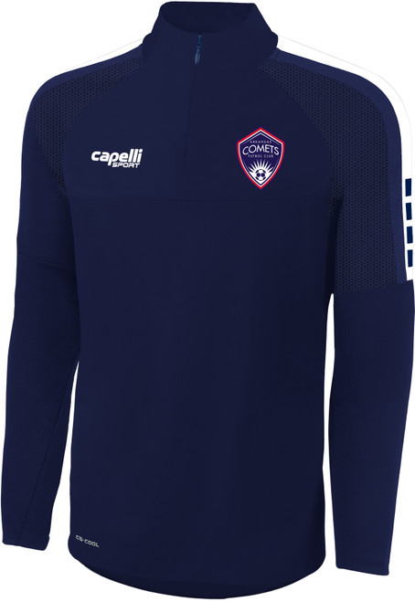 ARKANSAS COMETS MADISON 1/4 ZIP TECHNICAL TRAINING TOP NAVY WHITE