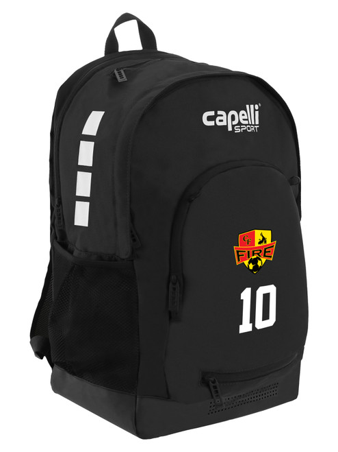 CENTRAL FLORIDA SC U12 & UNDER CS LL   BACKPACK BLACK WHITE -KIT