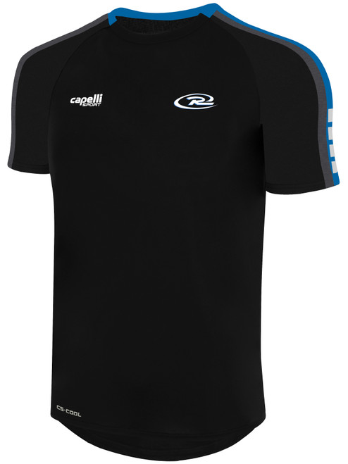 RUSH COACHES MADISON SHORT SLEEVE TRAINING TOP BLACK PROMO BLUE WHITE