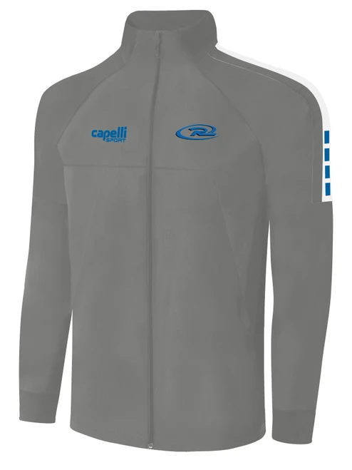 RUSH COACHES MADISON WOVEN JACKET PROMO GREY PROMO BLUE WHITE