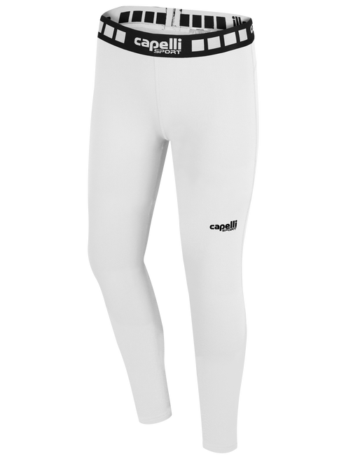 DEPTFORD  CAPELLI SPORT GIRLS & WOMEN'S FULL LENGTH PERFORMANCE TIGHT WHITE BLACK