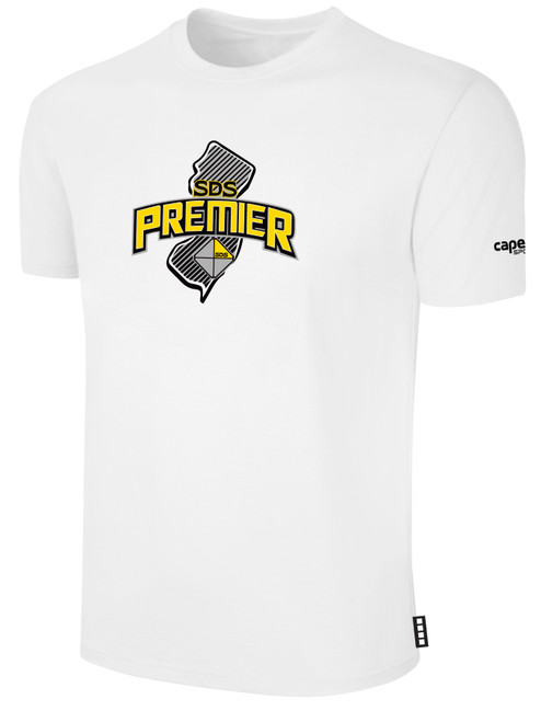 DEPTFORD  SHORT SLEEVE COTTON T-SHIRT SA PREMIER CREST ON WEARERS CENTER CHEST WHITE BLACK