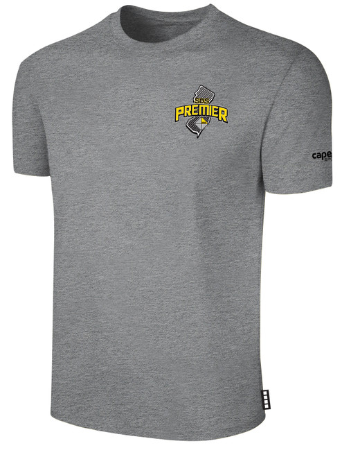 DEPTFORD  SHORT SLEEVE COTTON T-SHIRT SA PREMIER CREST ON WEARERS LEFT CHEST LIGHT HEATHER GREY BLACK