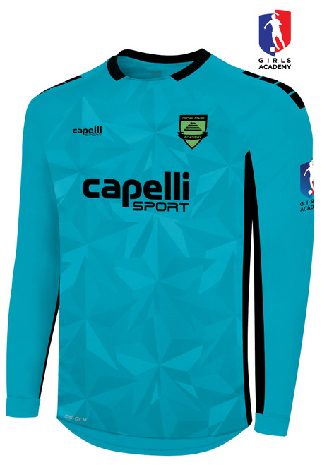 CEDAR STARS ACADEMY PLAYERS GIRLS ACADEMY CSA  PITCH STARS LONG SLEEVE GOALKEEPER JERSEY  TURQUOISE  BLACK -KIT