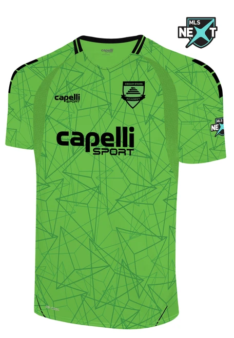 CEDAR STARS ACADEMY PLAYERS BOYS MLS NEXT U13 & U14 CSA   2025 LINCOLN HOME JERSEY POWER GREEN BLACK -KIT