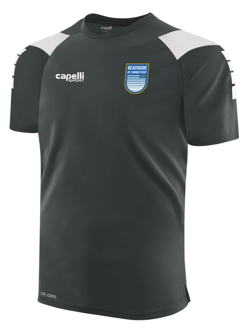 BEACHSIDE SC  EMPIRE SHORT SLEEVE TRAINING TOP MEDIUM GREY WHITE -KIT