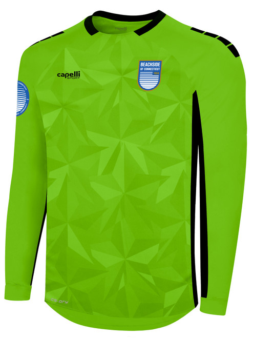 BEACHSIDE SC  PITCH STAR LONG SLEEVE GOALKEEPER MATCH JERSEY  NEON GREEN BLACK -KIT