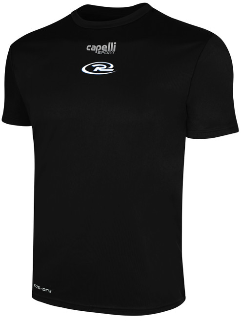 GULF SOUTH RUSH  BASICS CREW NECK POLY TEE BLACK