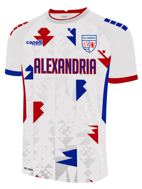 ALEXANDRIA SA ACADEMY  MIDTOWN AWAY JERSEY WHITE RED ROYAL BLUE