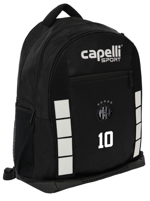 PIPELINE SC  ECNL 4 CUBE ll SOCCER BACKPACK BLACK WHITE
