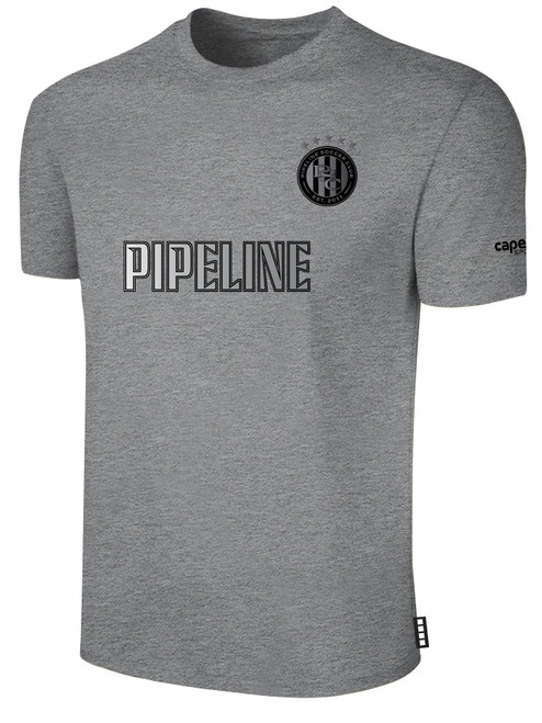 PIPELINE  SC   FC BASICS COTTON SHORT SLEEVE T-SHIRT CREST ON WEARER'S LEFT CHEST LIGHT HEATHER GREY BLACK