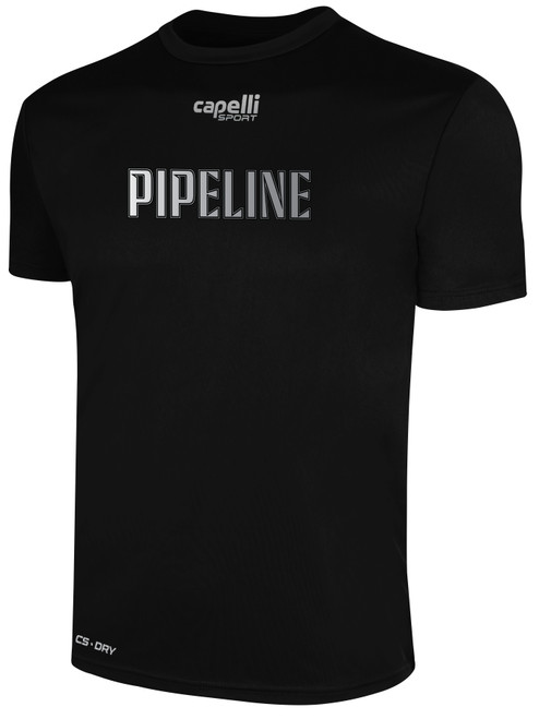 PIPELINE SC  ECNL BASICS CREW NECK POLY TEE  BLACK