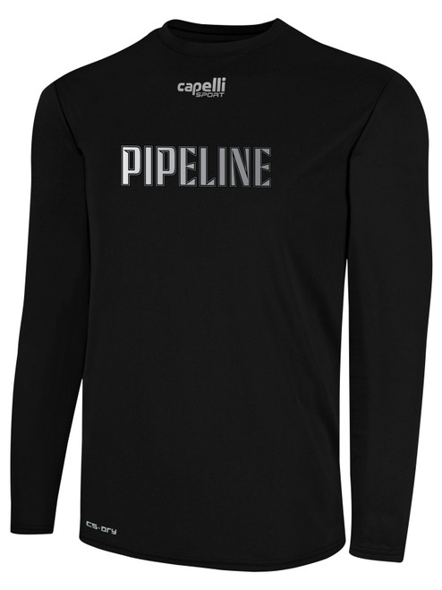 PIPELINE SC  ECRL BASICS CREW NECK POLY TEE LONG SLEEVE BLACK