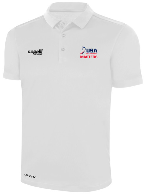 USA FIELD HOCKEY CLASSIC POLY POLO WHITE BLACK