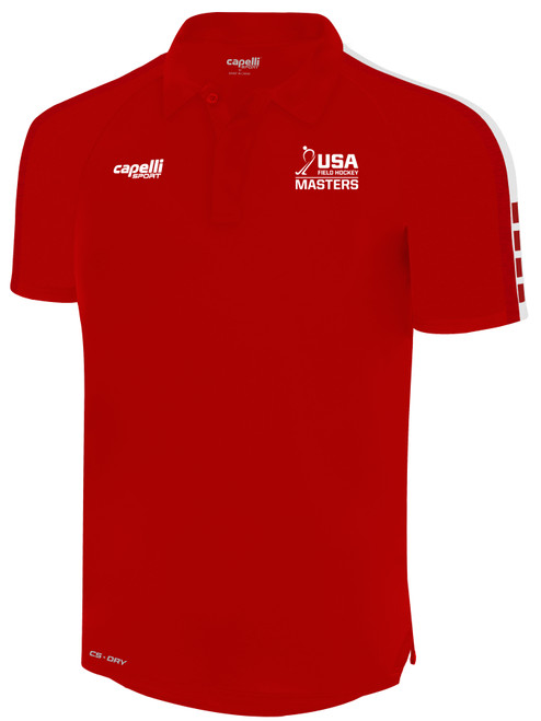 USA FIELD HOCKEY MADISON POLY POLO RED WHITE