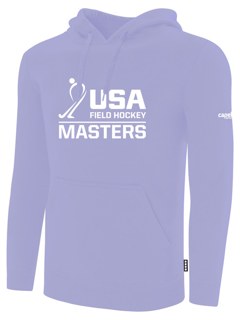 USA FIELD HOCKEY BASICS FLEECE PULLOVER HOODIE CREST ON WEARERS CENTER CHEST LAVENDER WHITE