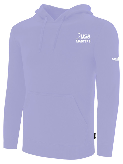 USA FIELD HOCKEY BASICS FLEECE PULLOVER HOODIE CREST ON WEARERS LEFT CHEST LAVENDER WHITE