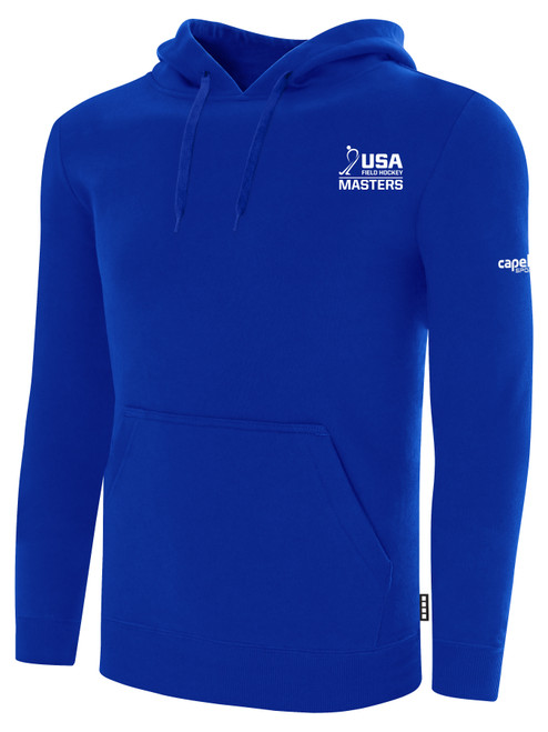 USA FIELD HOCKEY BASICS FLEECE PULLOVER HOODIE CREST ON WEARERS LEFT CHEST ROYAL BLUE WHITE