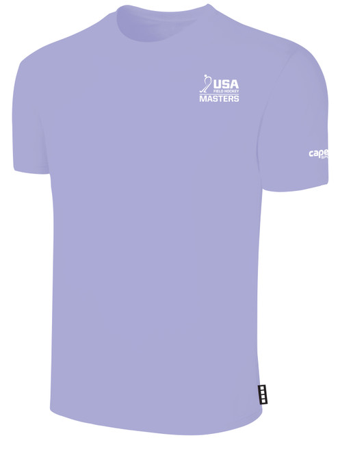 USA FIELD HOCKEY BASICS COTTON TEE CREST ON WEARERS LEFT CHEST LAVENDER WHITE