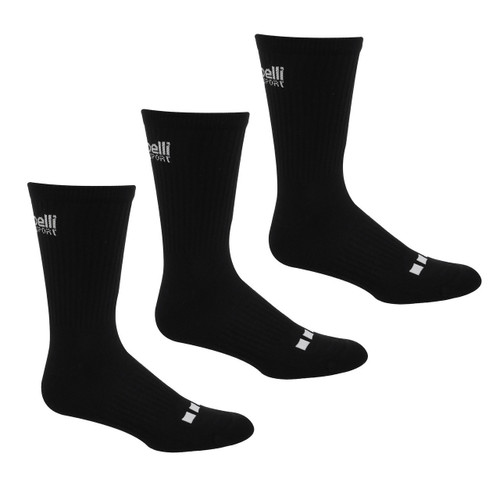 CEDAR STARS ACADEMY PLAYERS BOYS & GIRLS CLUB  U8 TO U12CSA   BASICS CS COOL CUSHIONED CREW SOCKS - 3PK BLACK -KIT