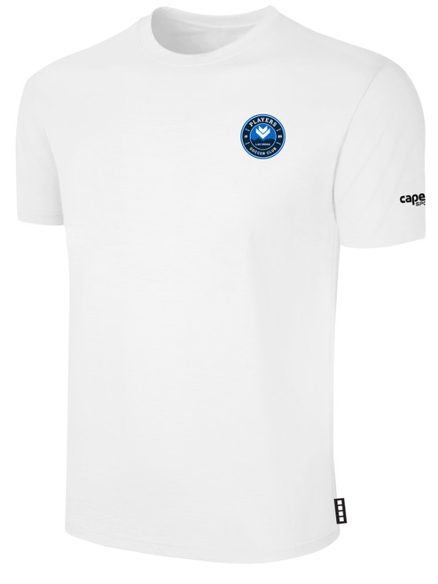 PLAYERS SC  BASICS COTTON SHORT SLEEVE T-SHIRT CREST ON WEARER'S LEFT CHEST WHITE BLACK