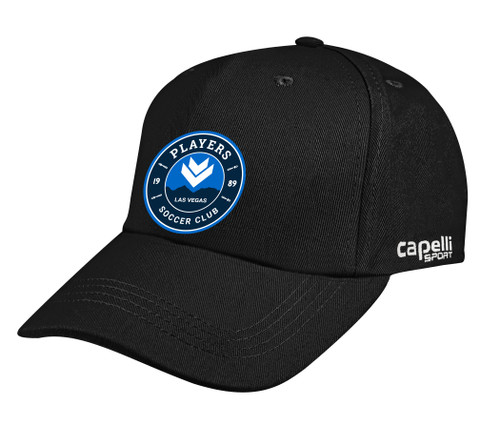 PLAYERS SC  TEAM CLASSIC BASEBALL EMBROIDERED CENTER CAP BLACK WHITE