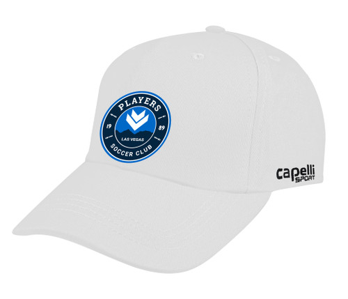 PLAYERS SC TEAM CLASSIC BASEBALL EMBROIDERED CENTER CAP WHITE BLACK